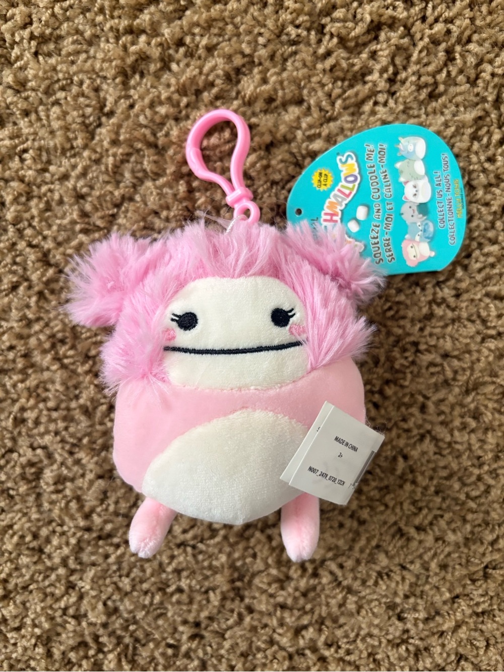 Rare 2020 Squishmallows Brina Bigfoot 3.5” Clip Australian Exclusive Tags